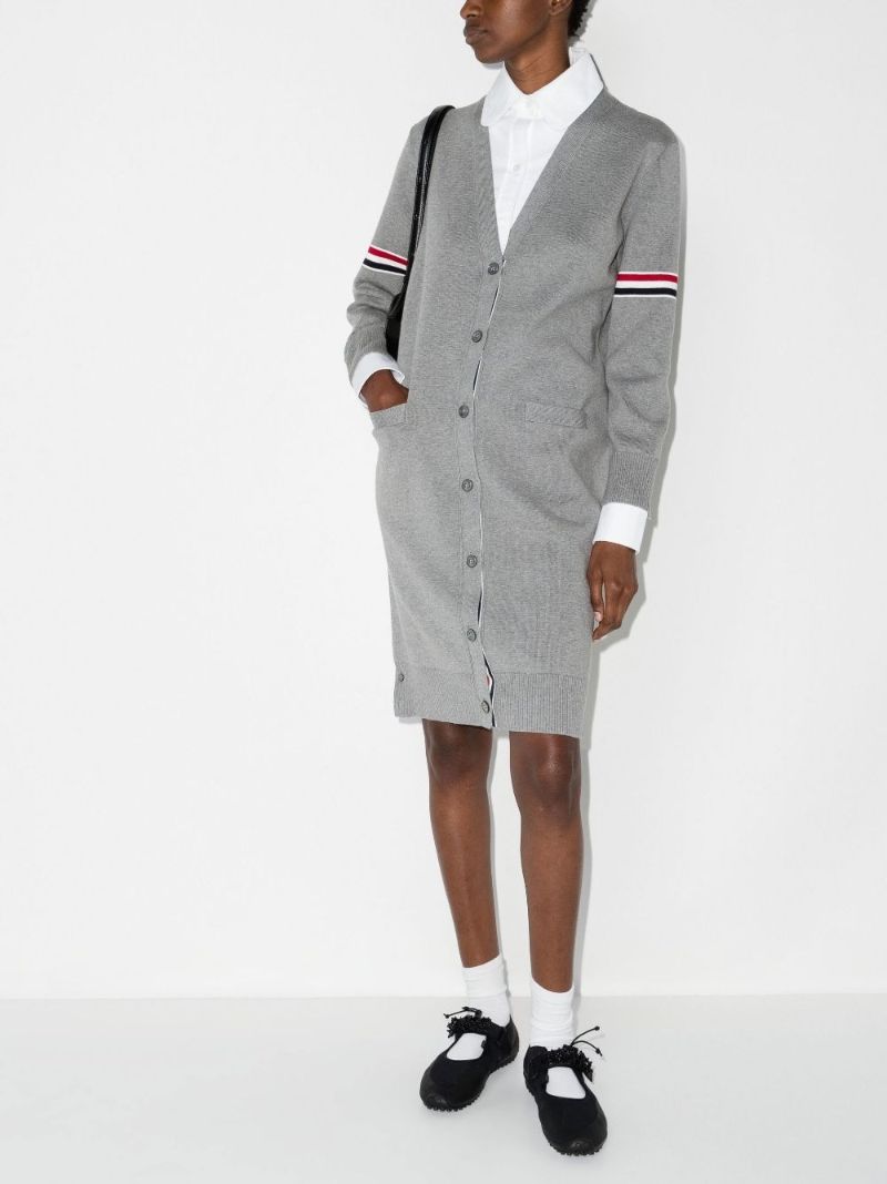 Grey Trompe-l'Ã_x0085_â_x0080__x009c_il Cotton Cardigan Dress