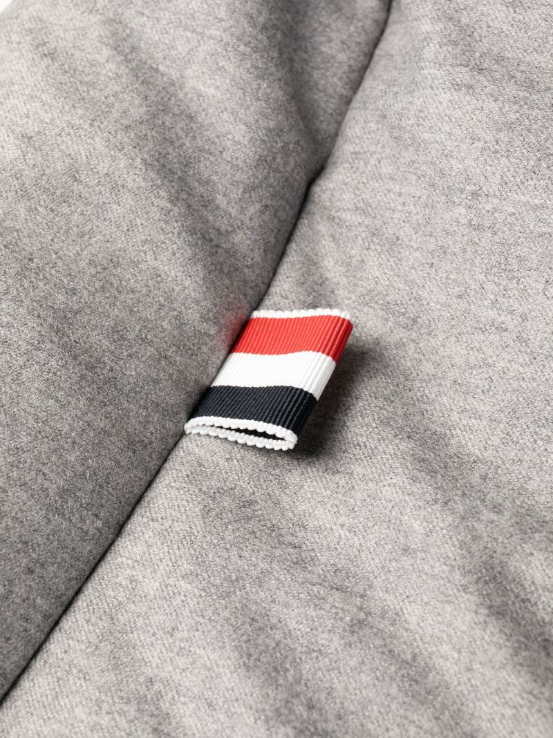 Grey Gradient Stripe Cropped Padded Jacket