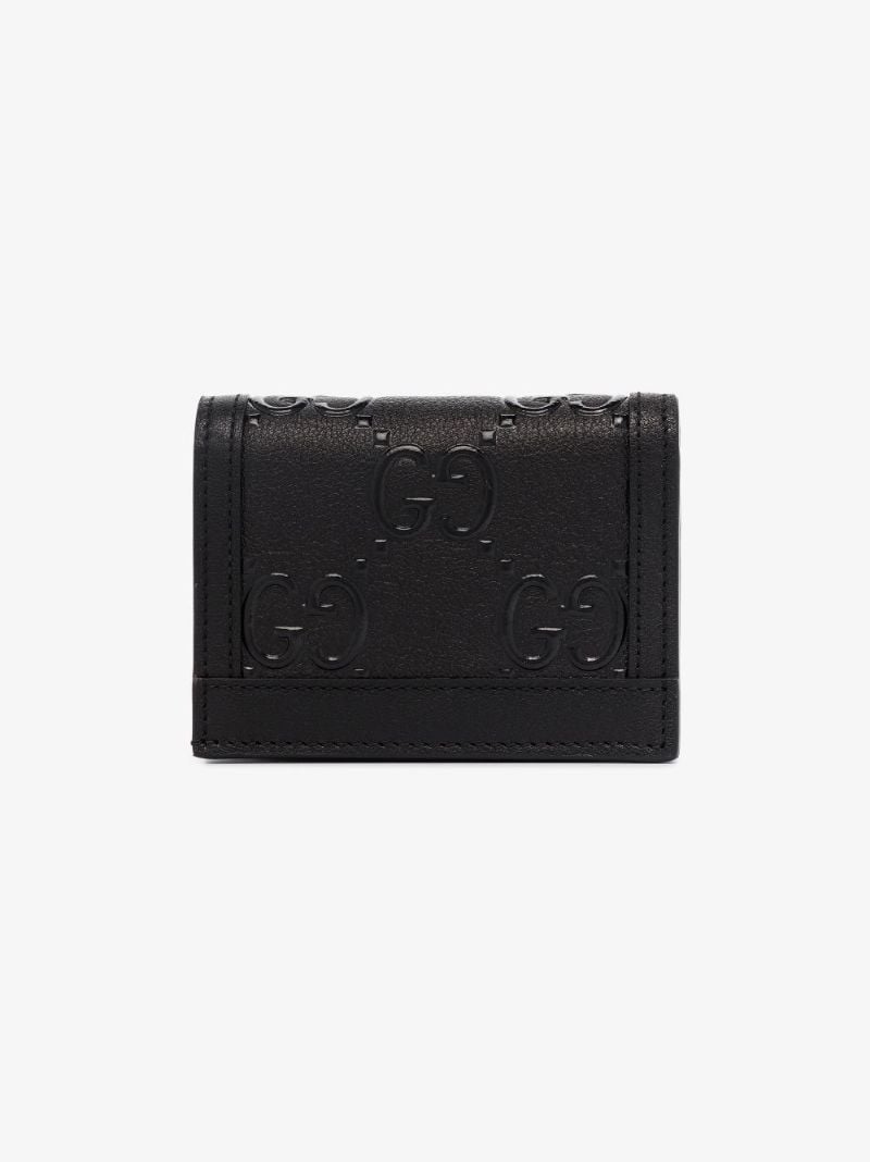 Black Gg Embossed Leather Wallet
