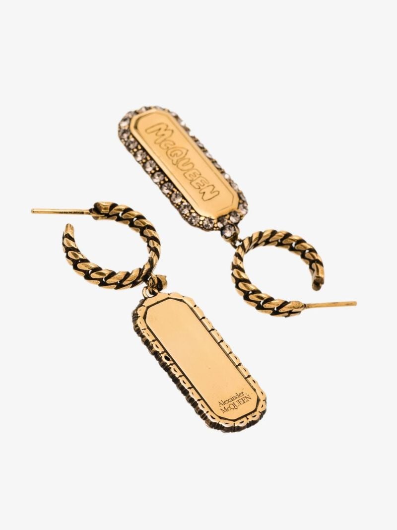 Gold-tone Graffiti Logo Earrings