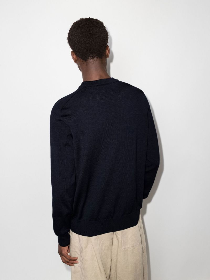 Navy Welland Merino Wool Sweater