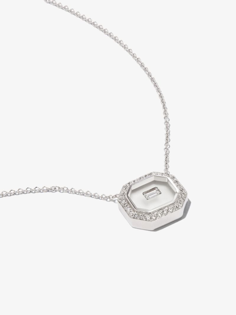 18k White Gold Universe Line Diamond Necklace