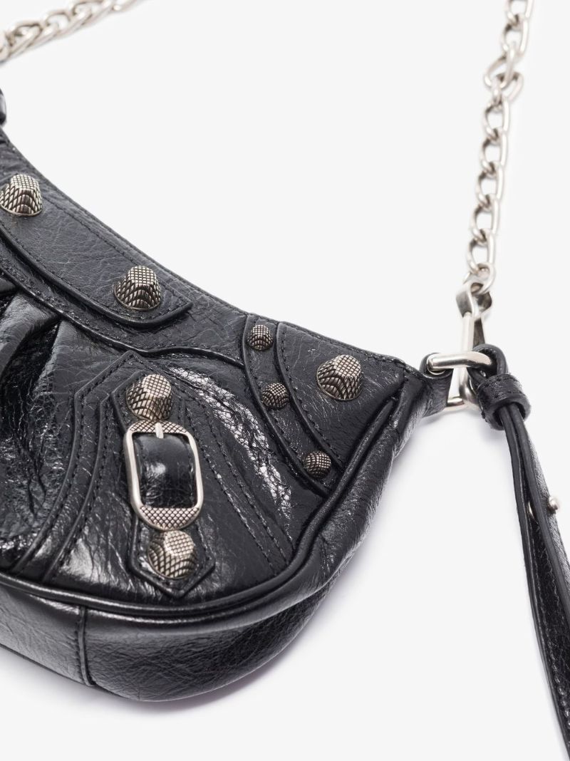 Black Le Cagole Mini Leather Shoulder Bag