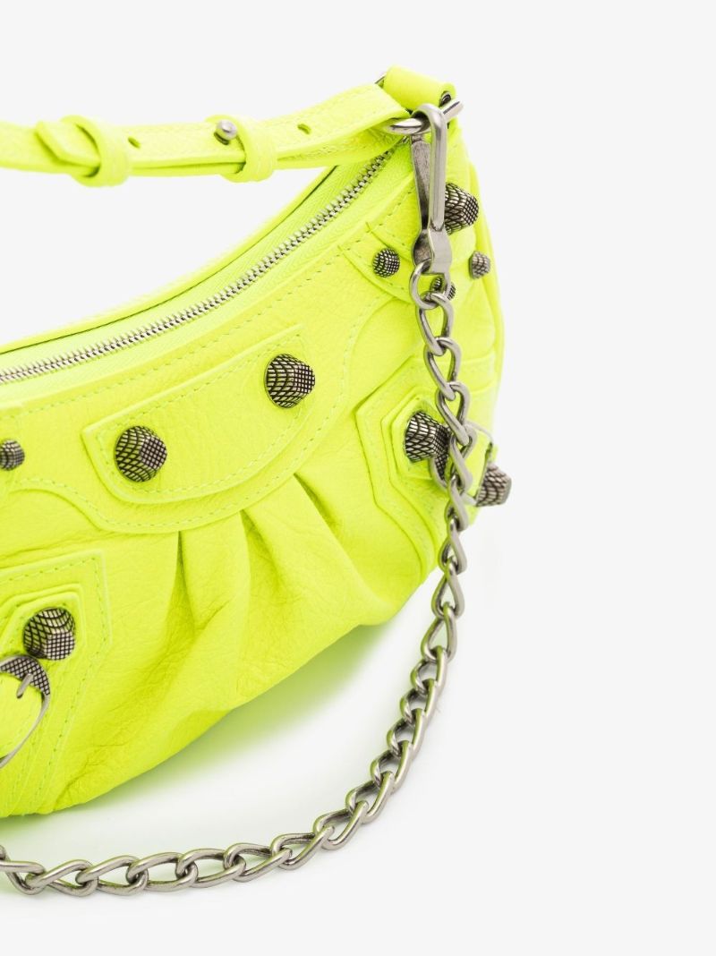 Yellow Le Cagole Mini Leather Shoulder Bag