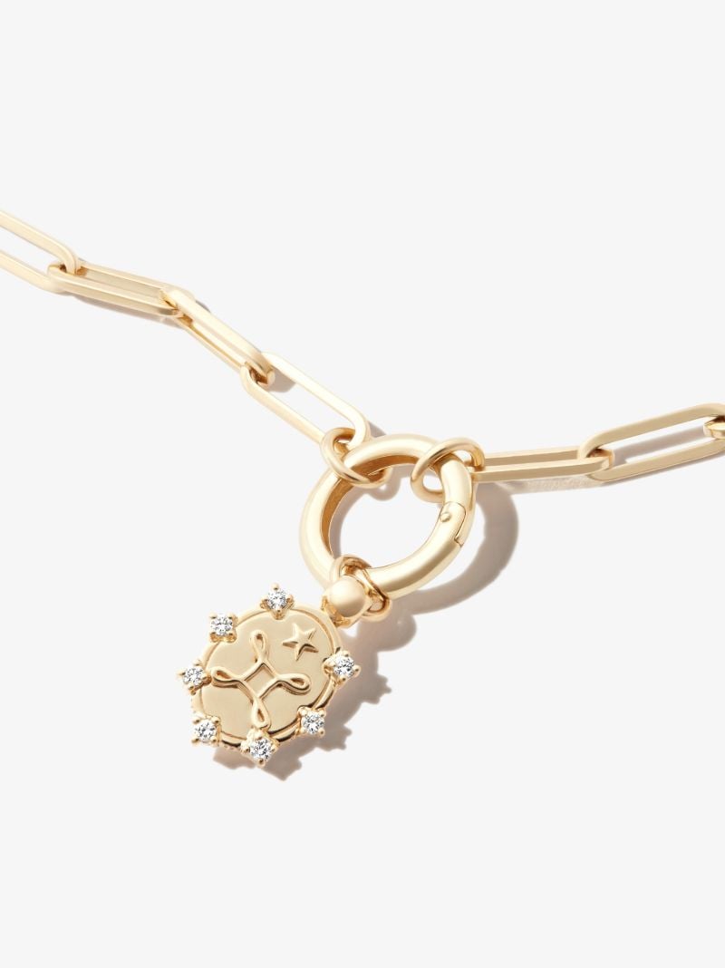 18k Yellow Gold True Love Miniature Diamond Medallion Charm