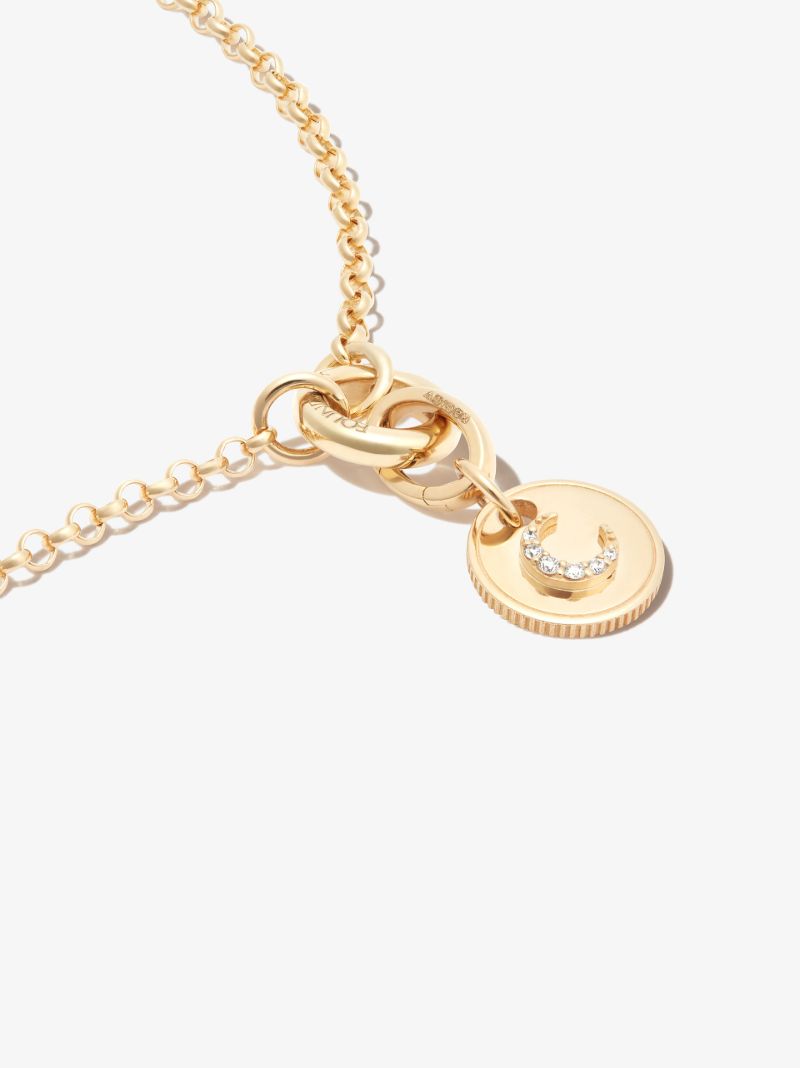 18k Yellow Gold Classic Oval Push Annex Link Charm