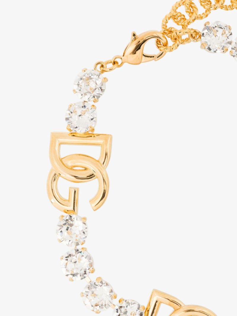 Gold-tone Logo Crystal Choker