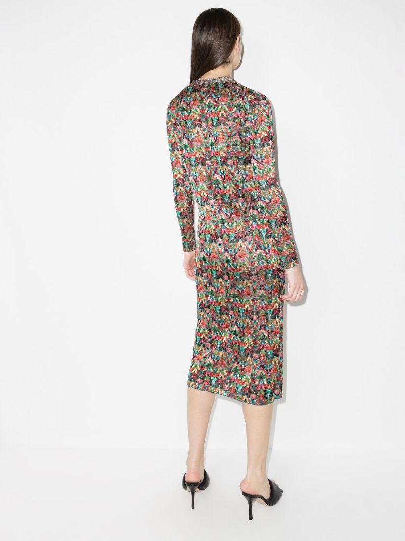 Optical Valentino Archive 1973 Jacquard Midi Dress