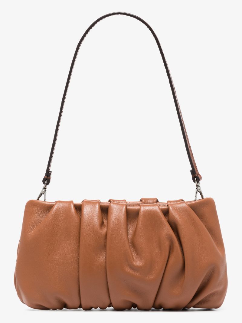 Brown Bean Leather Shoulder Bag