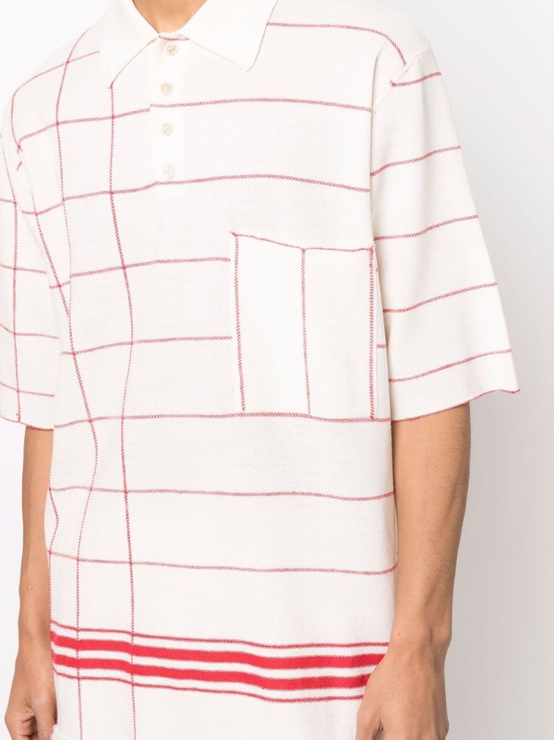 Fringed Checked Polo Shirt