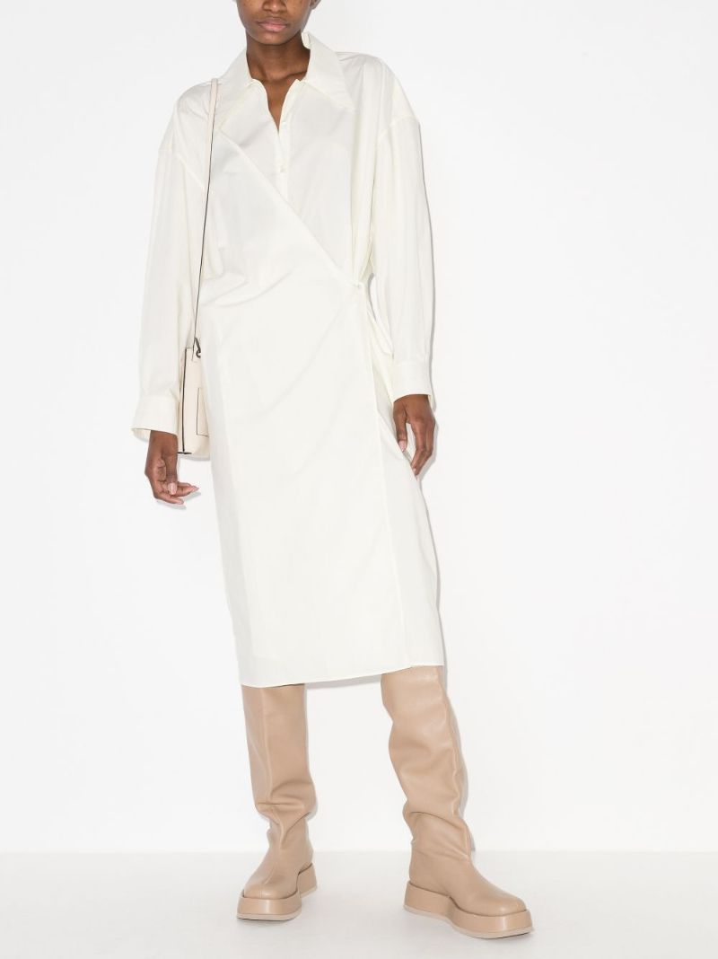 Twisted Midi Shirt Dress
