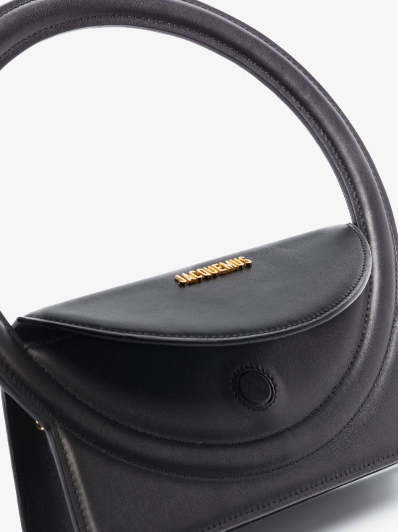 Black Le Sac Rond Leather Shoulder Bag