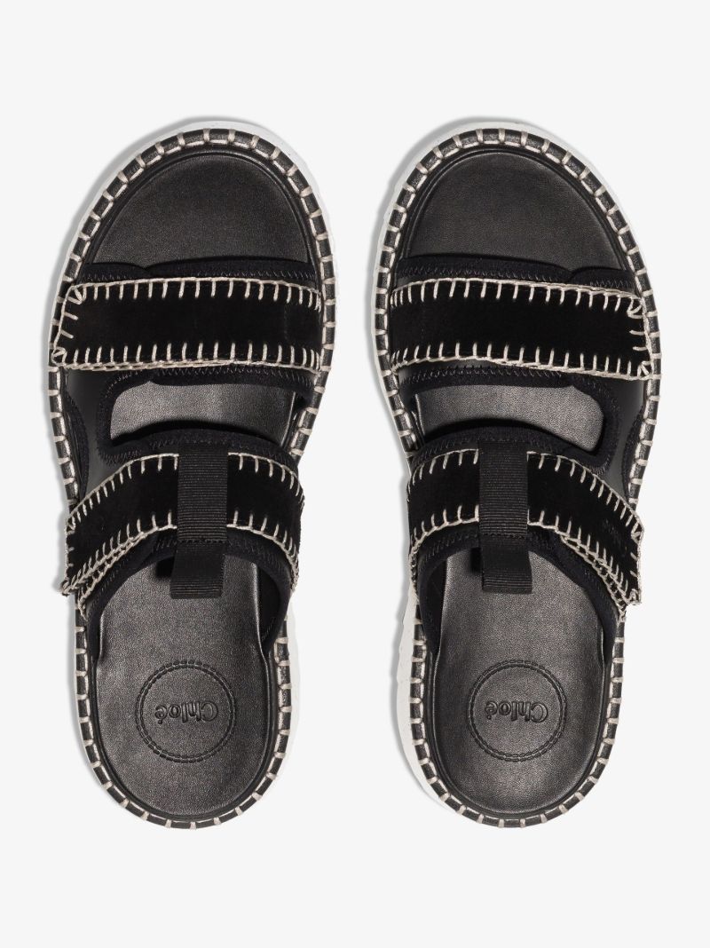 Black Lilli Suede Flatform Sandals