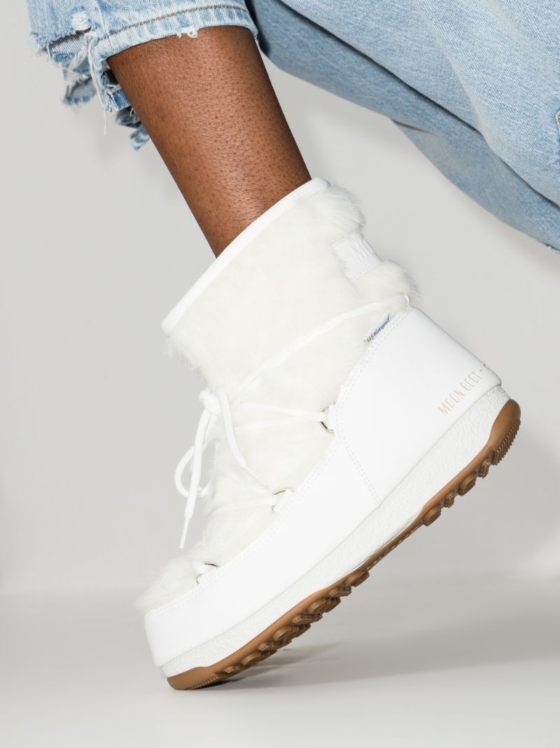 White Monaco Low Faux Fur Snow Boots