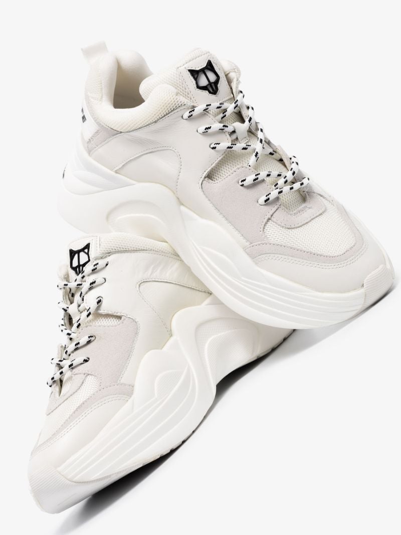 White Track Leather Sneakers