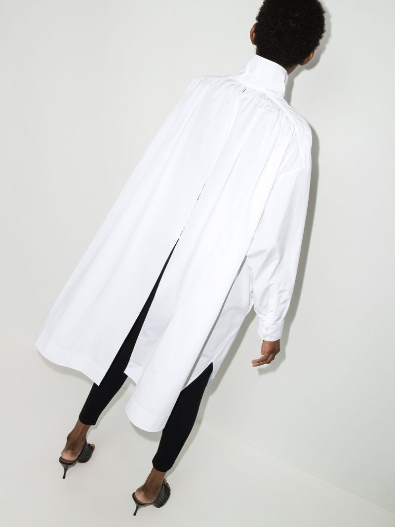 High Neck Cotton Shirt Dress