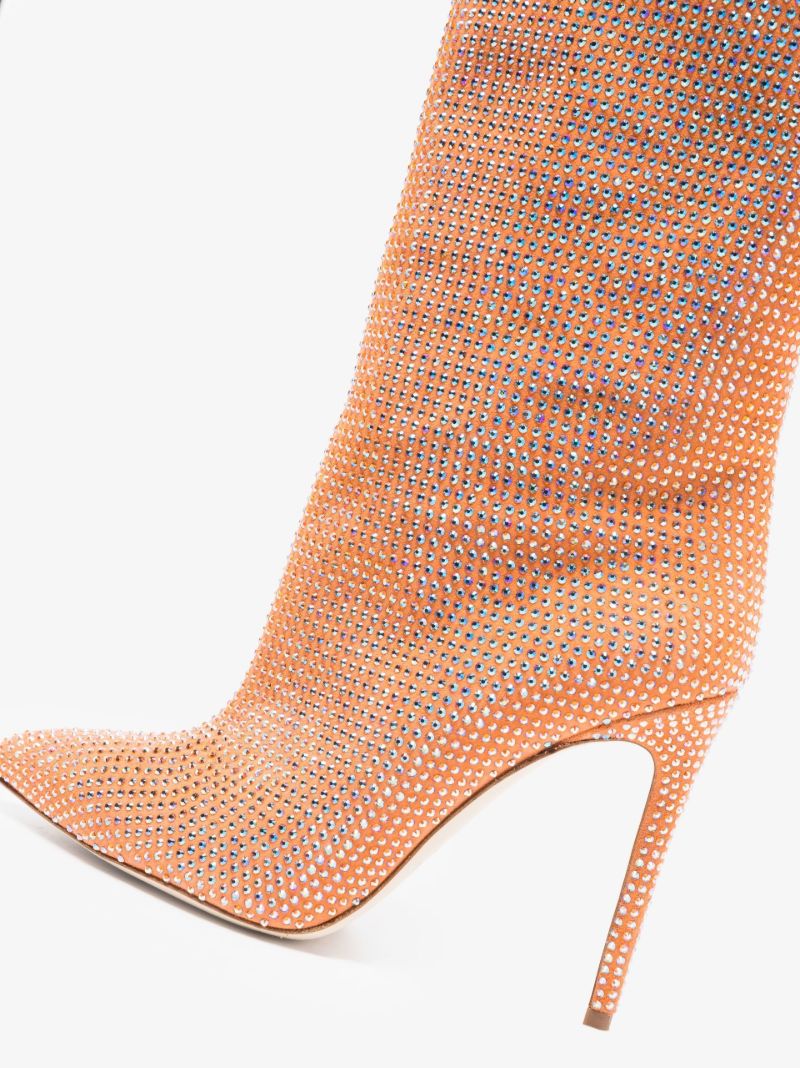 Orange Holly 105 Crystal Knee-high Boots
