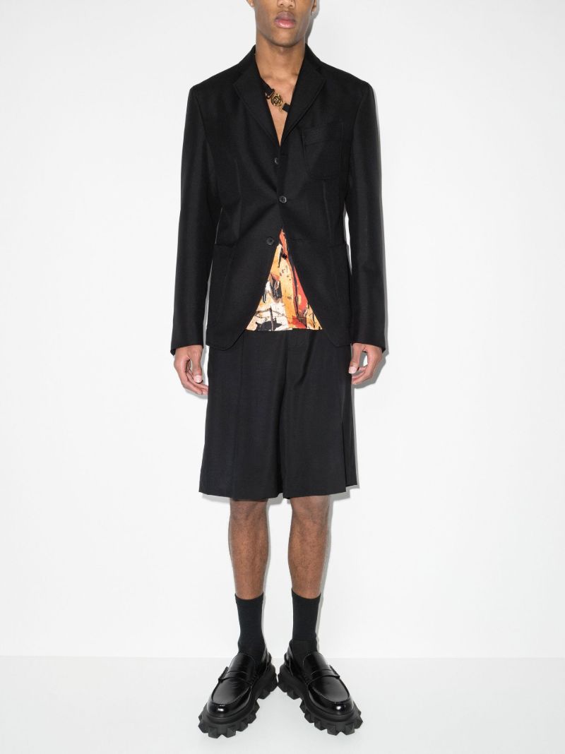 Medusa Biggie Single-breasted Cotton Blazer