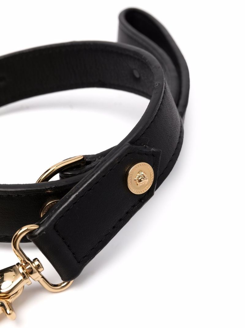 Black Medusa Studded Leather Leash