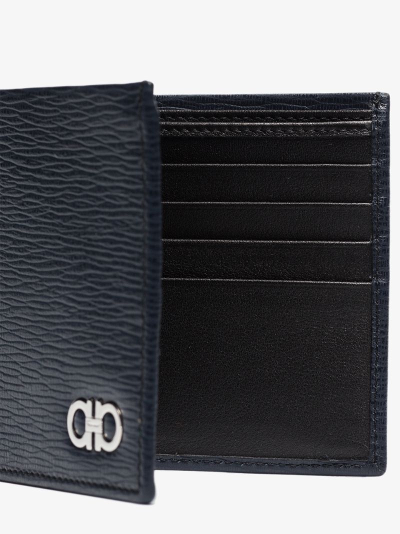 Blue Gancini Leather Wallet