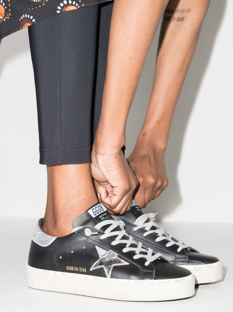 Black Hi Star Low Top Leather Sneakers