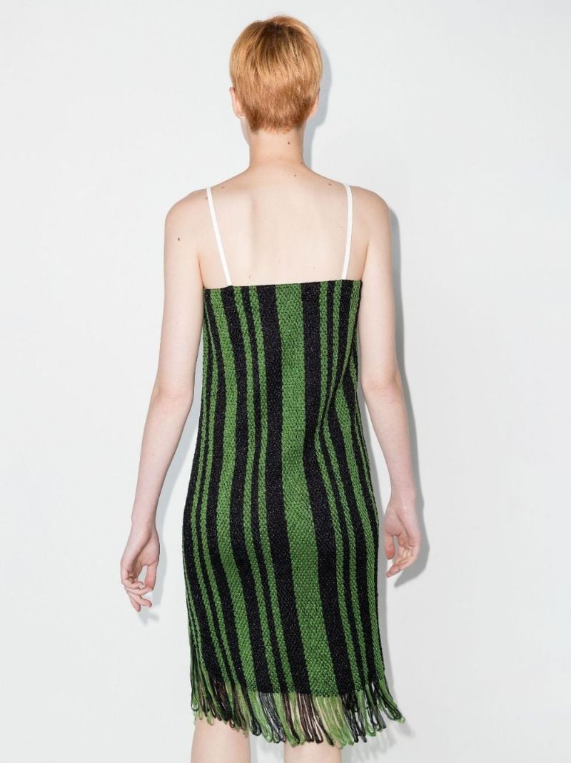 Striped Braid Fringe Midi Dress