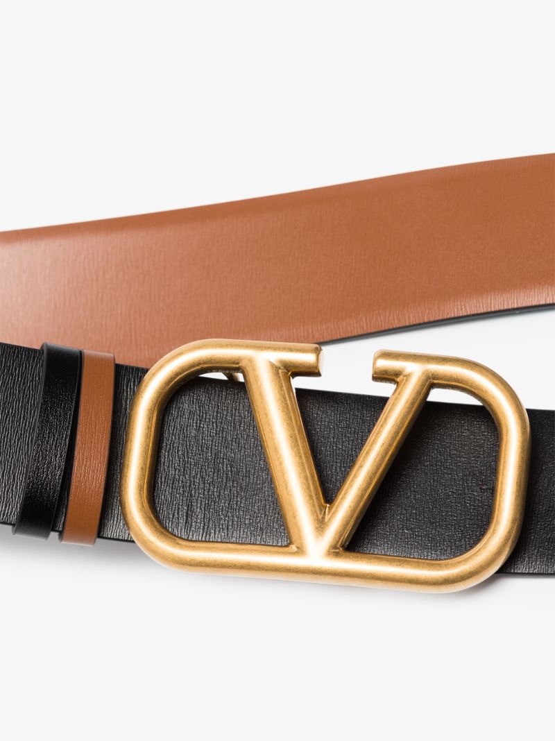 Brown Vlogo Signature Reversible Leather Belt
