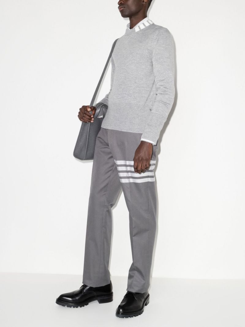 Grey 4-bar Stripe Merino Wool Sweater