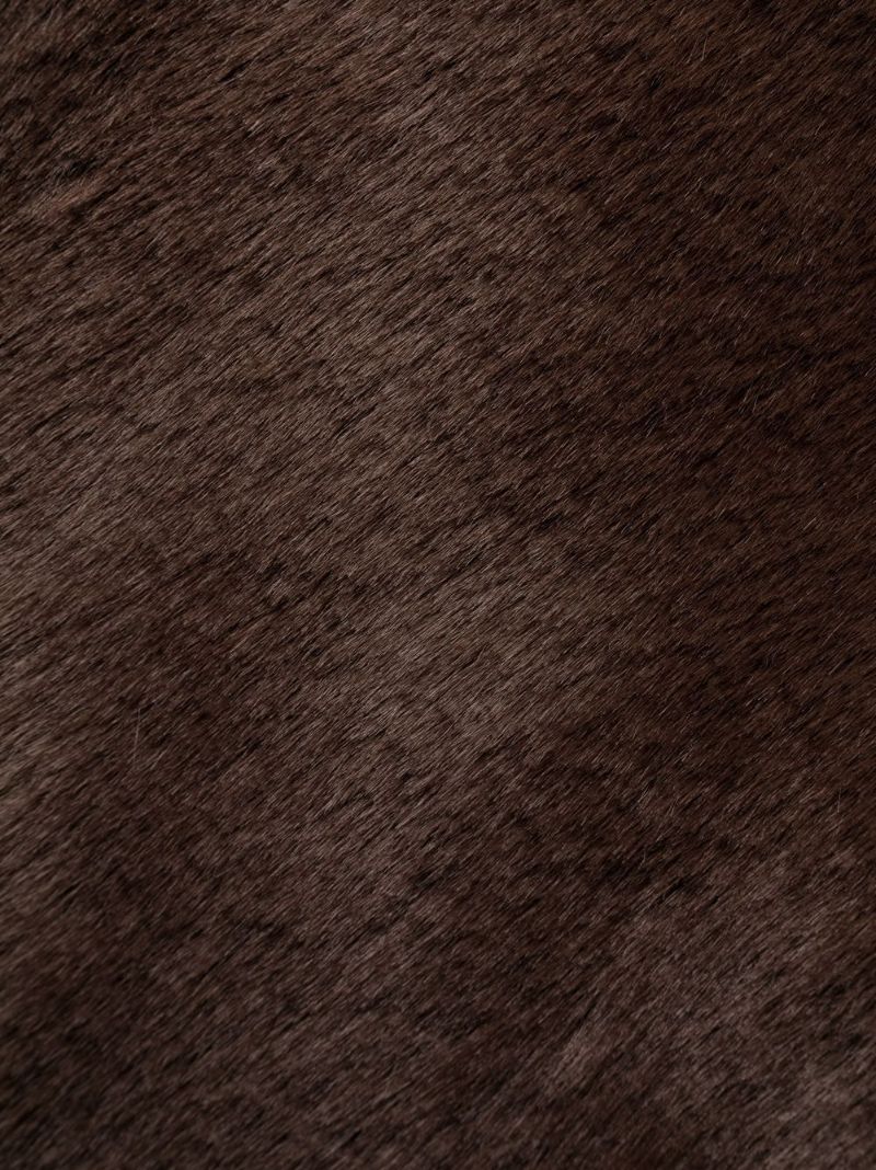 Brown Belted Faux Fur Long Coat
