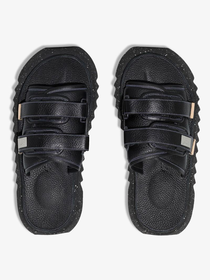 X Suicoke Black Moto Leather Sandals