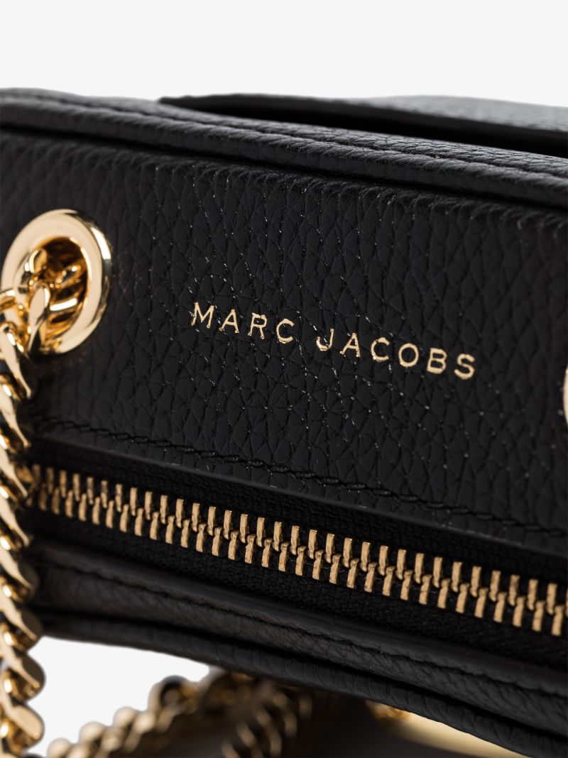 Black the Glam Shot Leather Cross Body Bag