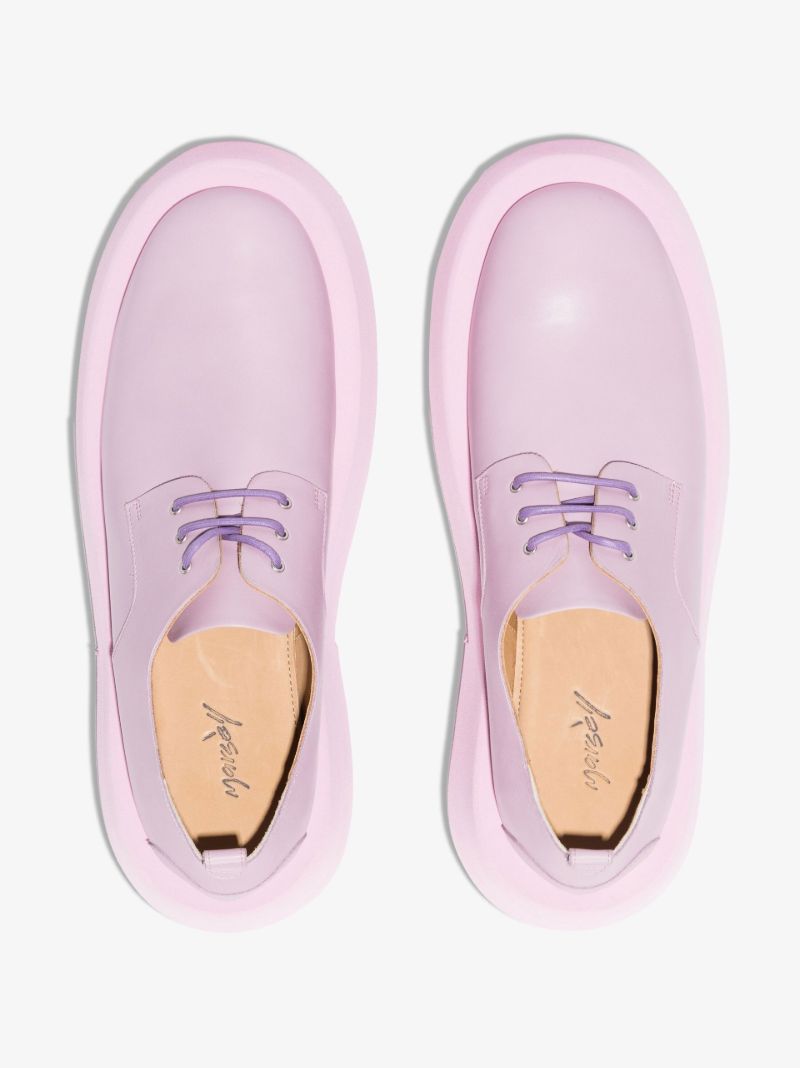 Purple Leather Derby Shoes