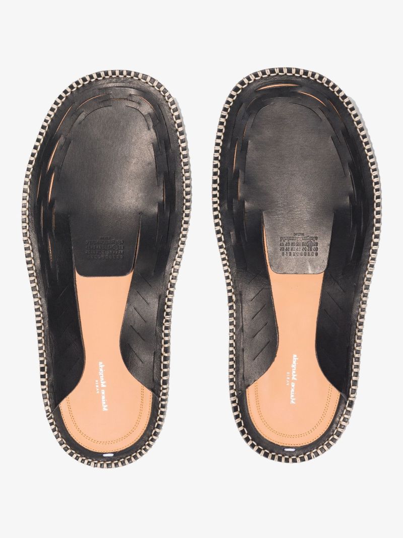 Black Laser Cut Leather Moccasins