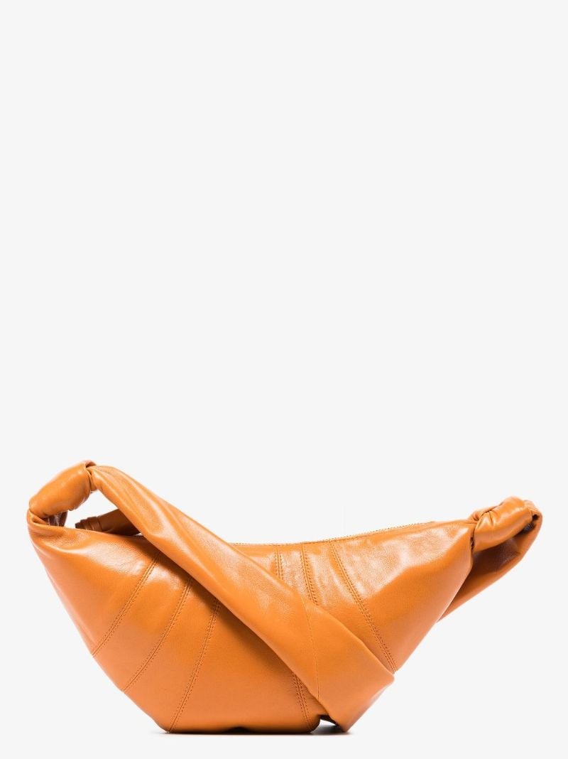 Orange Croissant Small Leather Cross Body Bag