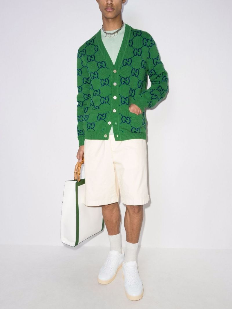 Gg Intarsia Wool Cardigan