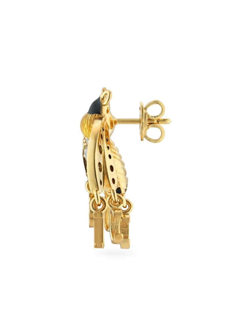 Gold-tone Logo Bee Drop Earrings