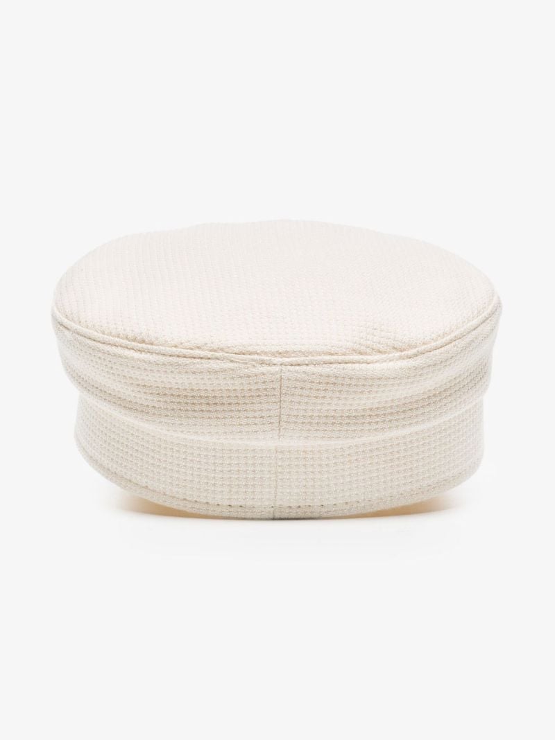 Neutral Faux Pearl Baker Boy Cap
