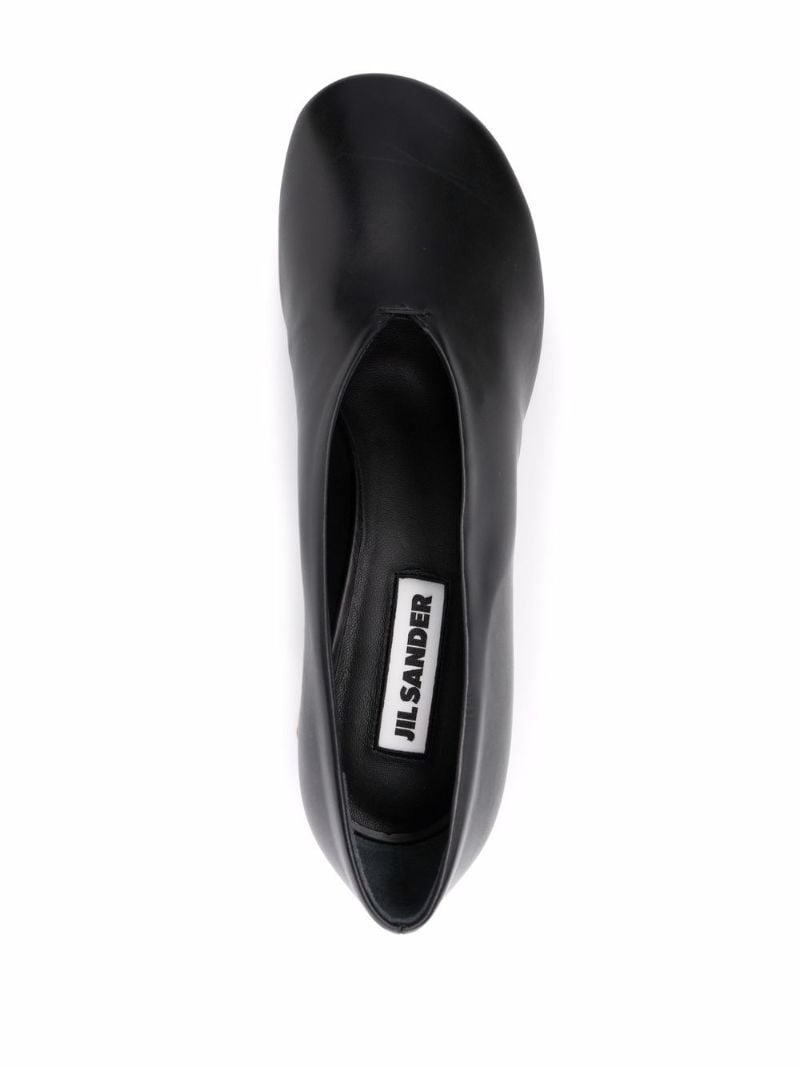 Black 70 Crystal Heel Leather Pumps
