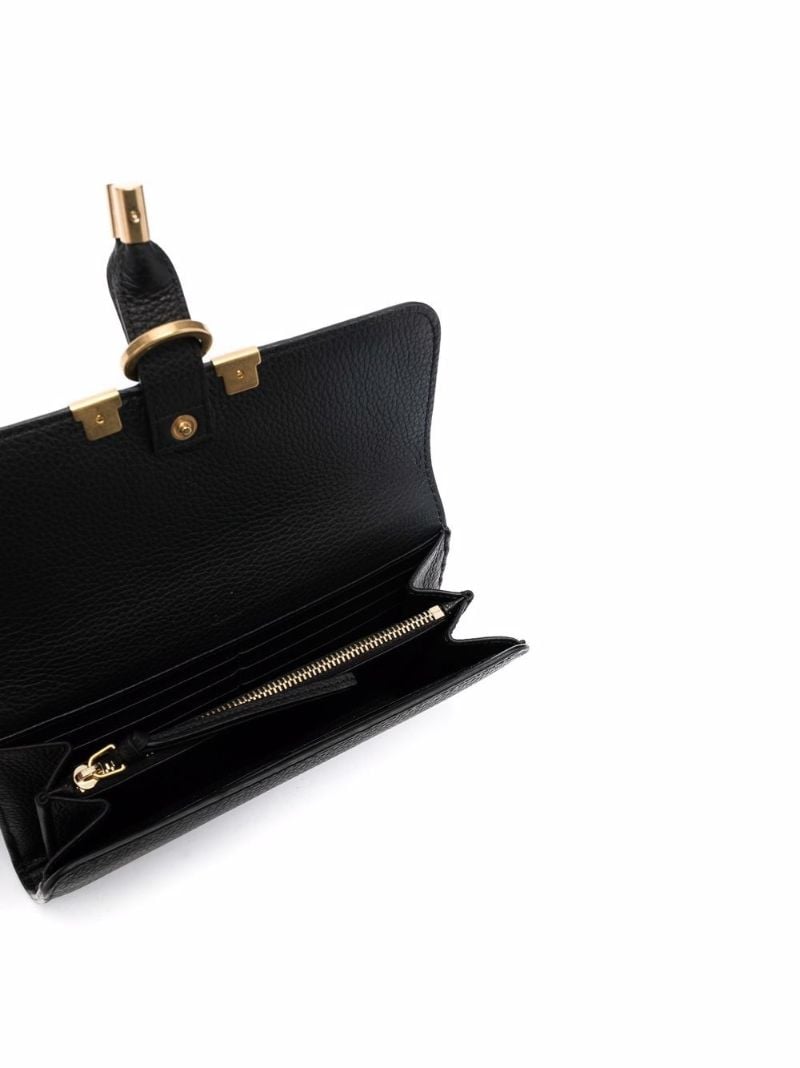 Black Marcie Long Leather Wallet