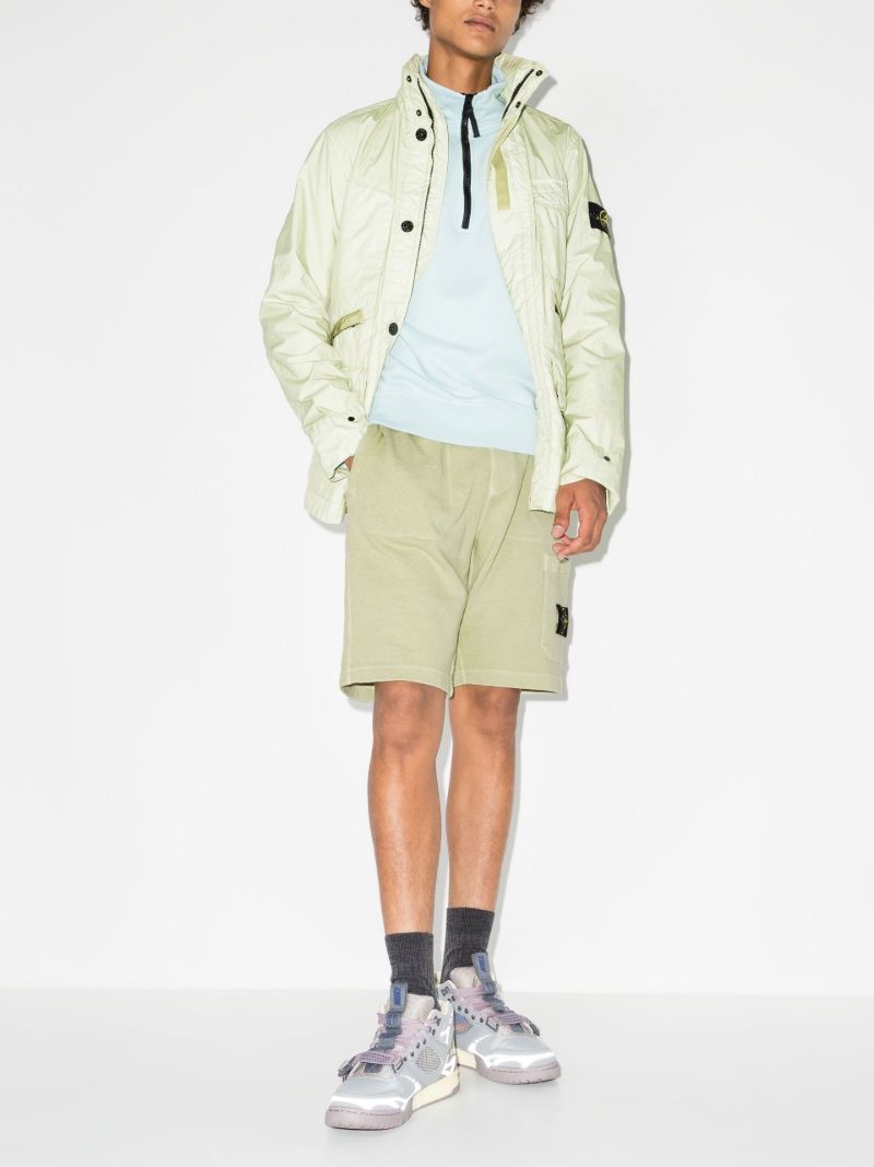 Green Garment Dyed Cotton Fleece Shorts