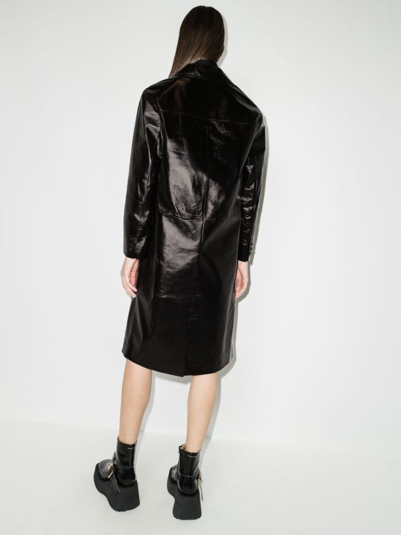 Single-breasted Leather Coat