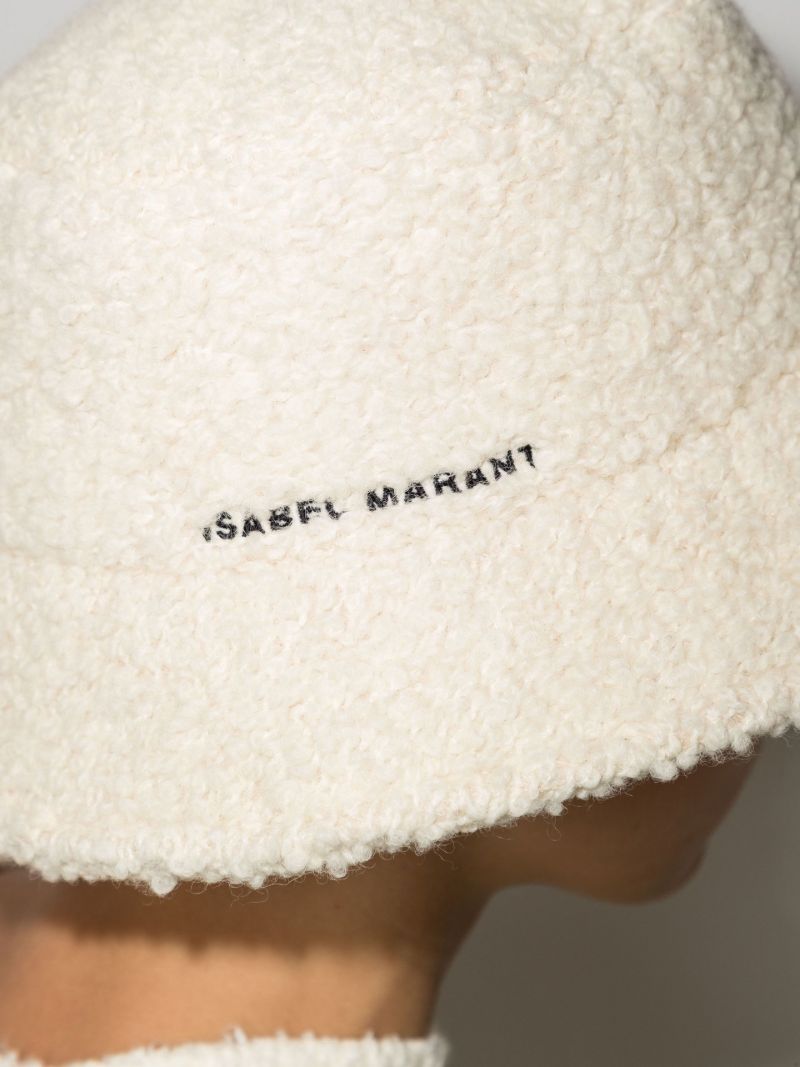 Neutral Denji Faux Shearling Bucket Hat