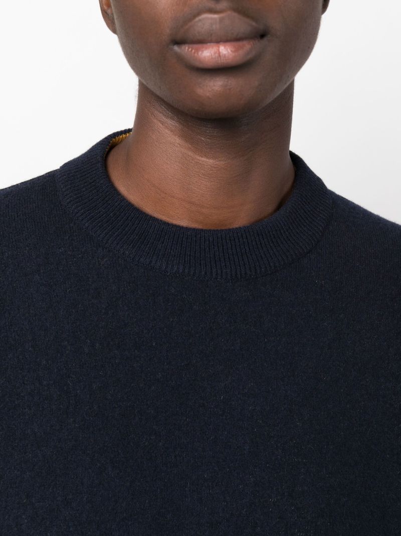 Blue Reversible Crew Neck Sweater