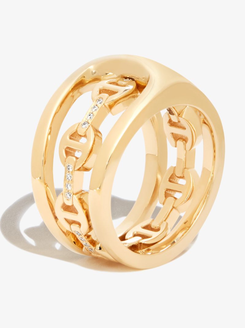 18k Yellow Gold Phantom Clique Diamond Ring