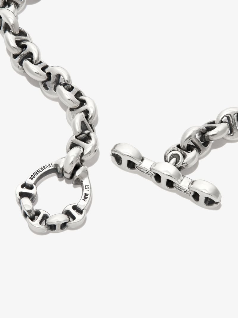 Sterling Silver Open-link Diamond Chain Bracelet