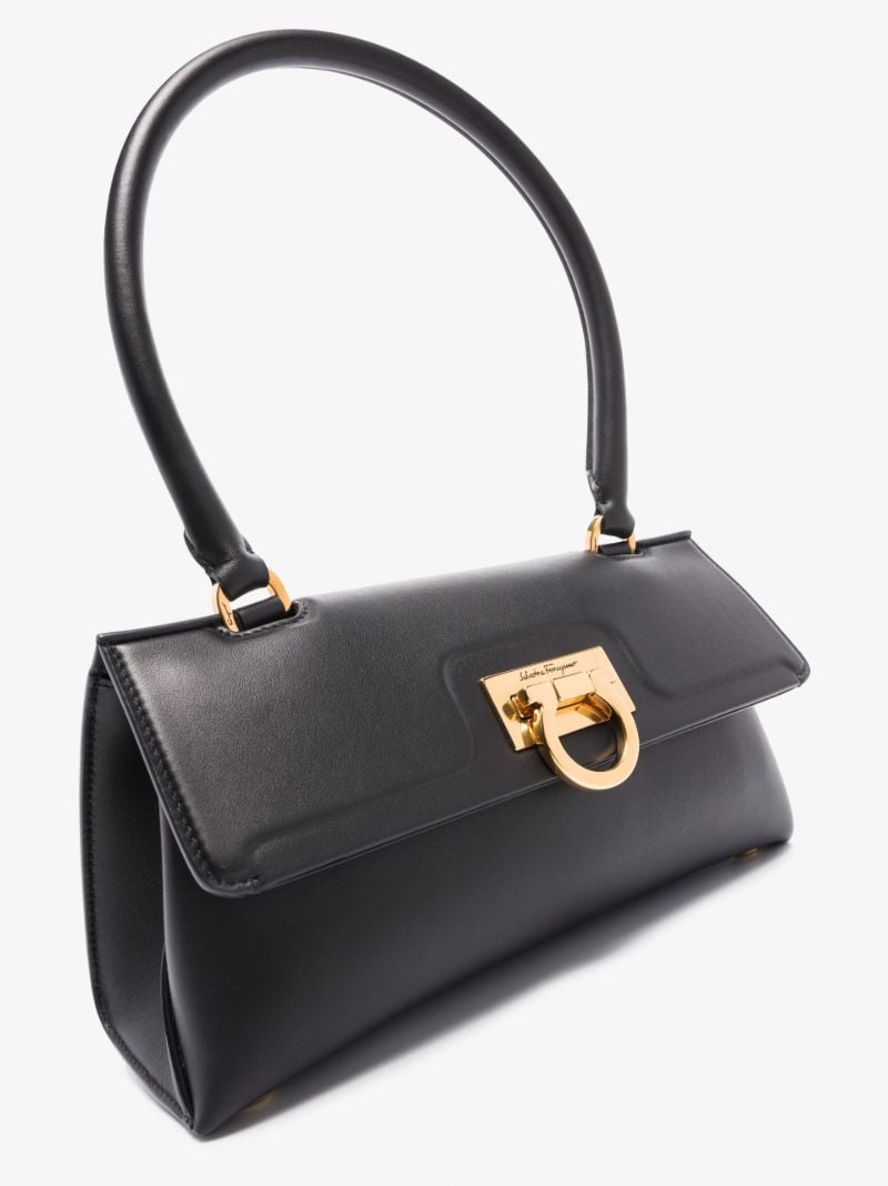 Black Trifolio Swing Leather Shoulder Bag