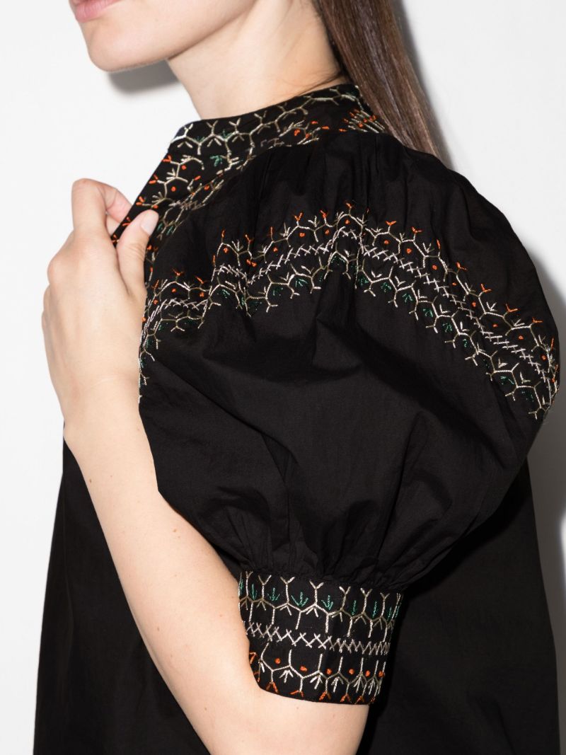 Noam Ruffle Embroidered Blouse