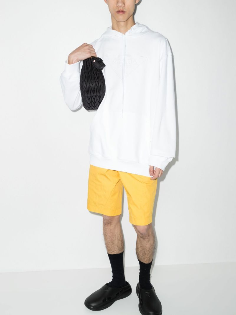 Logo Embossed Cotton Hoodie