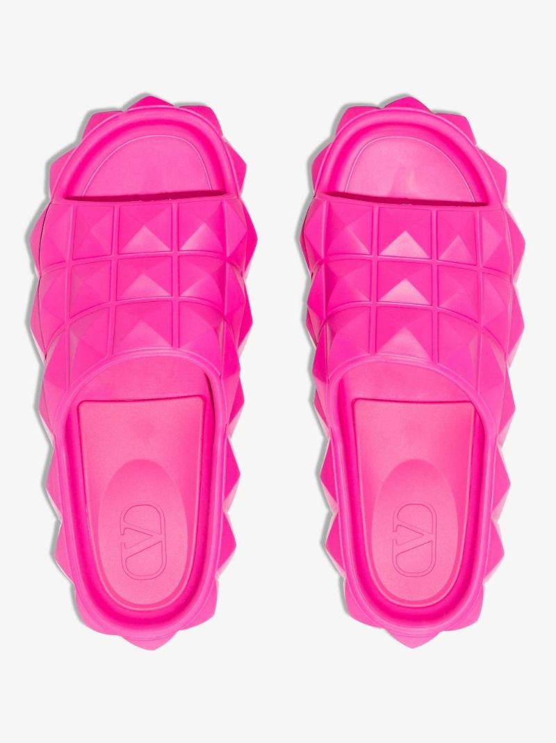 Pink Roman Stud Rubber Slides