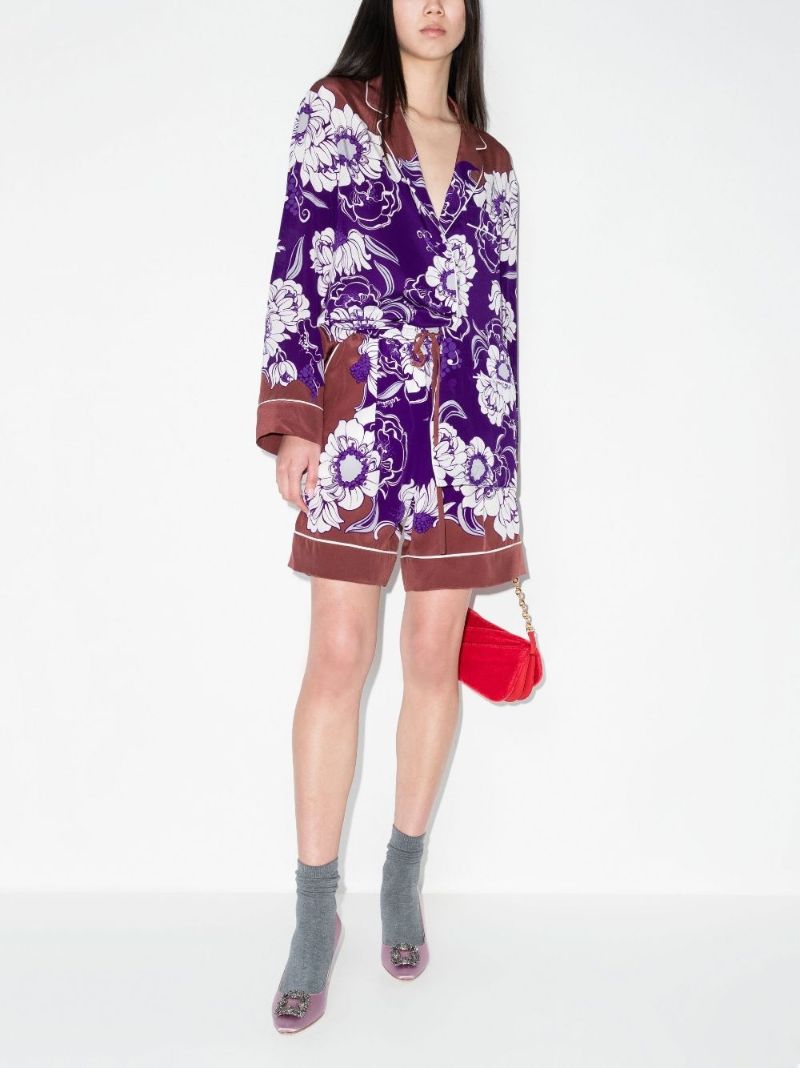 Daisyland Print Silk Shorts